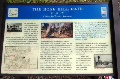 The Rose Hill Raid Marker. Click for full size. The Rose Hill Raid Marker image. Click for full size.