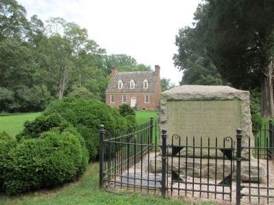 General Smallwood's Gravesite Marker with his home in the distance image. Click for full size.