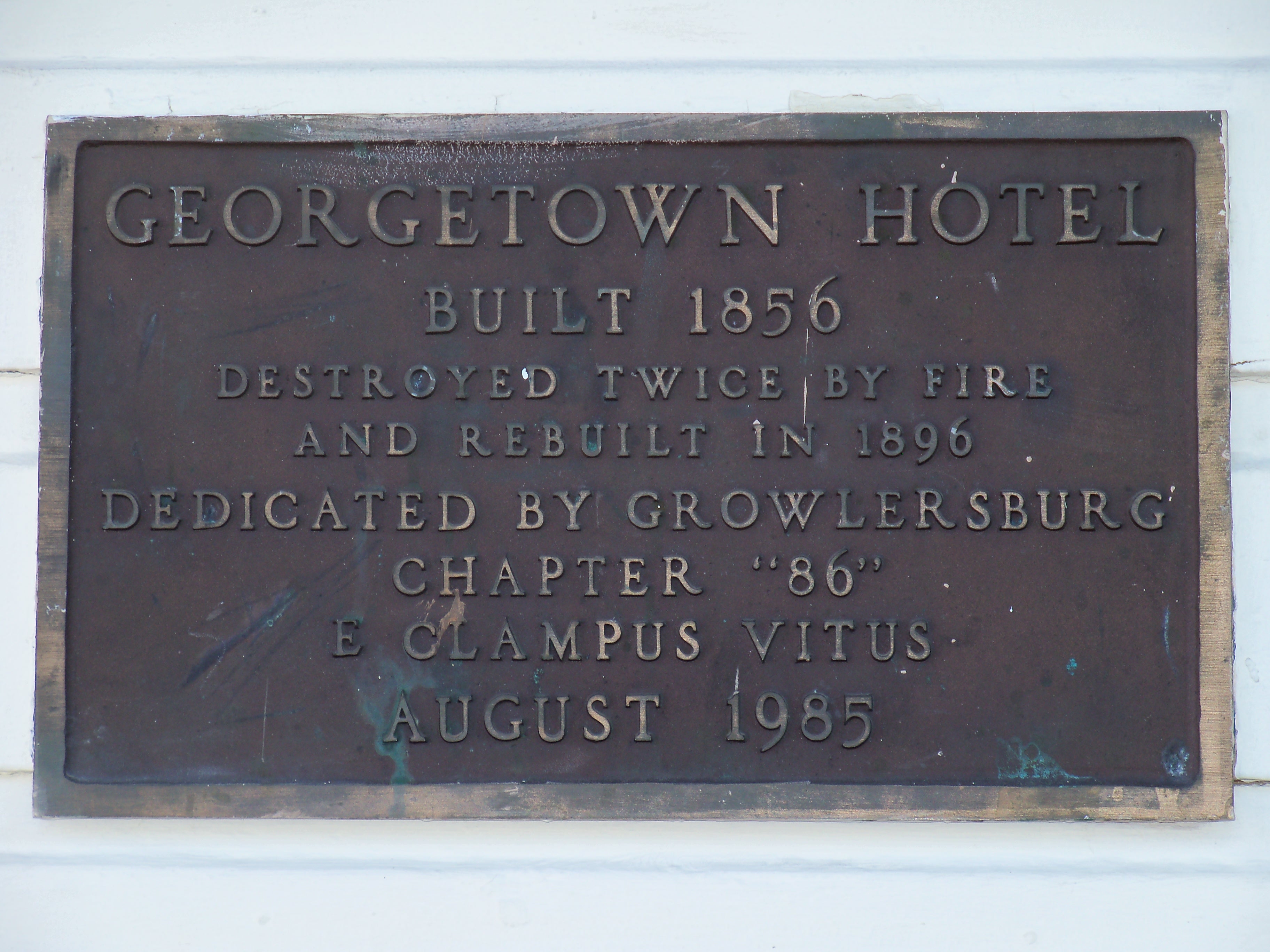 Georgetown Hotel Marker