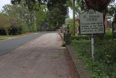 St. Thomas Church Marker looking east on Craven Street. Click for full size. St. Thomas Church Marker looking east on Craven Street image. Click for full size.