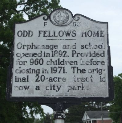 Odd Fellows Home Marker image. Click for full size.
