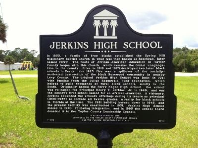 Jerkins High School Marker image. Click for full size.