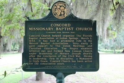 Concord Missionary Baptist Church Marker-Side 2 image. Click for full size.