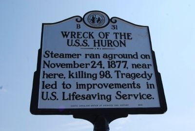 Wreck of the U.S.S. Huron Marker image. Click for full size.