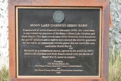 Moon Lake Gardens Stone Barn Marker image. Click for full size.