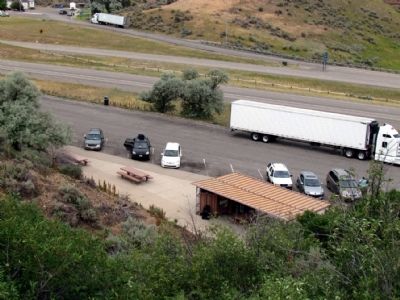 View from picnic area above rest area image. Click for full size.