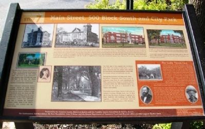 Main Street, 500 Block South and City Park Marker. Click for full size. Main Street, 500 Block South and City Park Marker image. Click for full size.