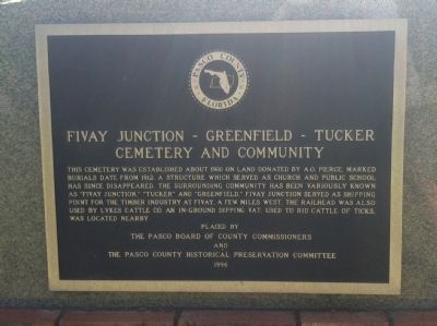 Fivay Junction-Greenfield-Tucker Cemetery and Community Marker image. Click for full size.