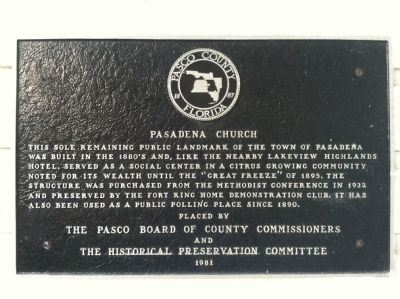 Pasadena Church Marker image. Click for full size.