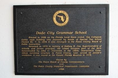 Dade City Grammar School Marker image. Click for full size.