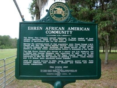 Ehren African American Community Marker image. Click for full size.