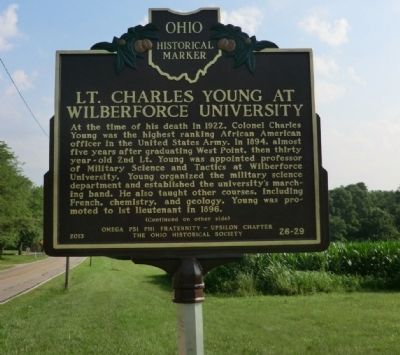 Lt. Charles Young at Wilberforce University Marker image. Click for full size.