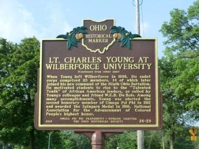 Side 2 - Lt. Charles Young at Wilberforce University Marker image. Click for full size.