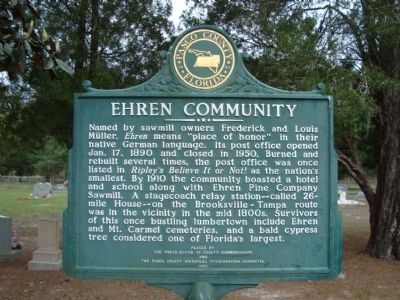 Ehren Community Marker image. Click for full size.