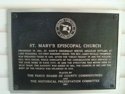 St. Mary's Episcopal Church Marker image. Click for full size.