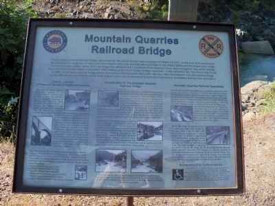 Mountain Quarries Railroad Bridge Informational Marker image. Click for full size.