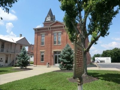 Pendleton County Courthouse and Marker. Click for full size. Pendleton County Courthouse and Marker image. Click for full size.