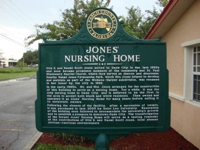 Jones' Nursing Home Marker image. Click for full size.