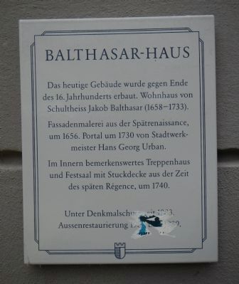 Balthasar-haus Marker image. Click for full size.