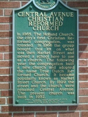 Central Avenue Christian Reformed Church Marker image. Click for full size.