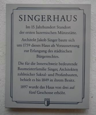 Singerhaus Marker image. Click for full size.