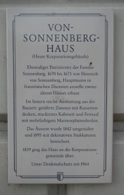 Von Sonnenberhaus Marker image. Click for full size.