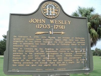 John Wesley (1703-1791) Marker. Click for full size. John Wesley (1703-1791) Marker image. Click for full size.