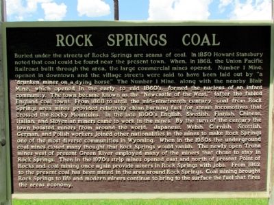 Rock Springs Coal Marker image. Click for full size.