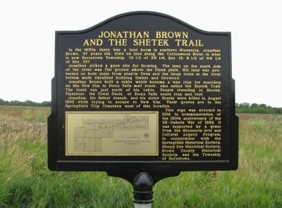 Jonathan Brown and the Shetek Trail Marker image. Click for full size.
