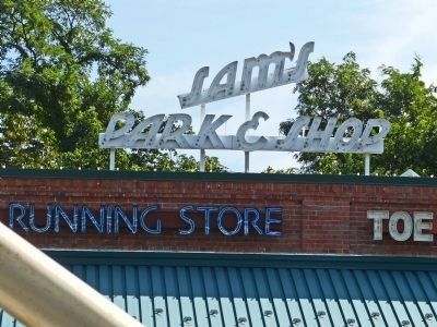 Sam's Park & Shop Sign image. Click for full size.