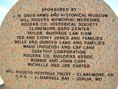Will Rogers Marker Sponsors image. Click for full size.