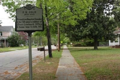 P.D. Gold Marker seen near the intersection of Vance Street NE and Maplewood Avenue, image. Click for full size.