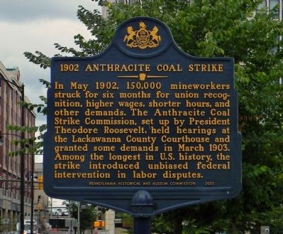1902 Anthracite Coal Strike Marker image. Click for full size.