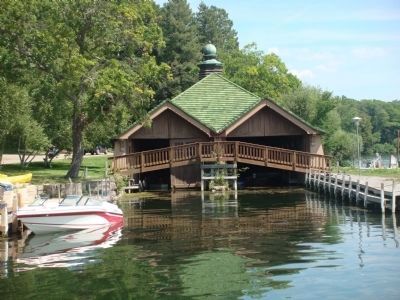 View of Boathouse from "No Hurry" Marker image. Click for full size.