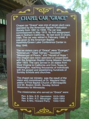 Chapel Car "Grace" Marker image. Click for full size.