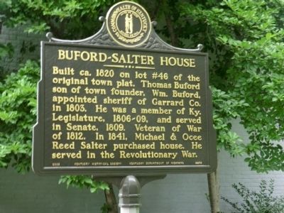 Buford-Salter House Marker image. Click for full size.