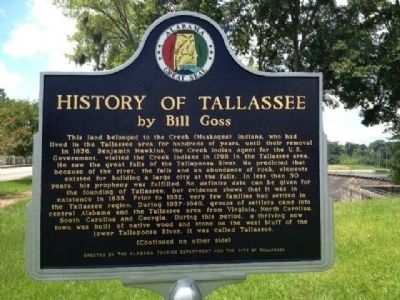 History of Tallassee Marker prior to damage. image. Click for full size.