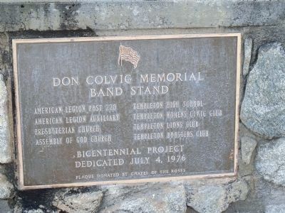 Don Colvig Memorial Band Stand Marker image. Click for full size.