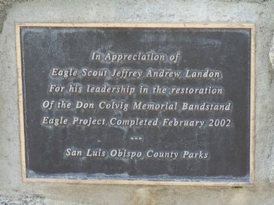 Second Band Stand Plaque image. Click for full size.