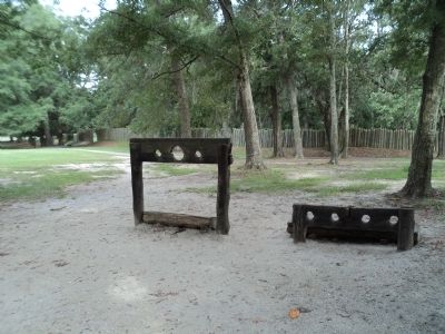 Stocks and Pillory at Charles Towne Landing image. Click for full size.