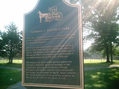 Norman J. Halmich Park Marker image. Click for full size.