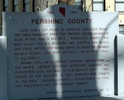 Pershing County Marker image. Click for full size.