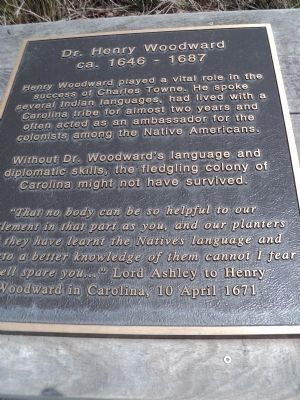 Dr. Henry Woodward Marker image. Click for full size.