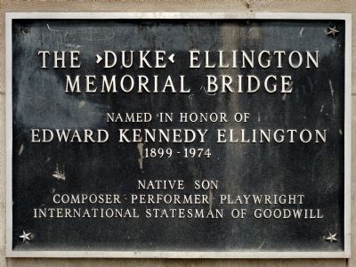 The Duke Ellington Memorial Bridge Marker. Click for full size. The Duke Ellington Memorial Bridge Marker image. Click for full size.