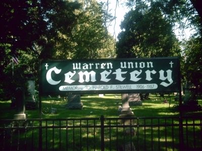 Warren Union Cemetery sign. Click for full size. Warren Union Cemetery sign image. Click for full size.