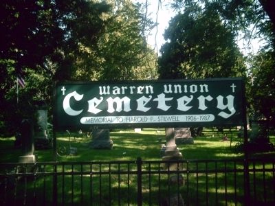 Warren Union Cemetery sign image. Click for full size.