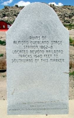 Almond Overland Stage Station Marker. Click for full size. Almond Overland Stage Station Marker image. Click for full size.