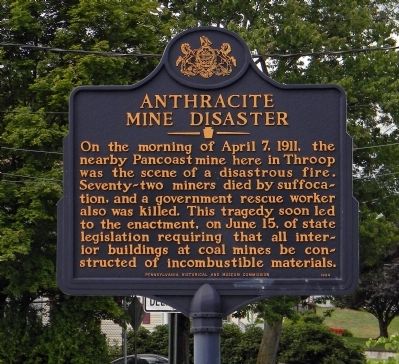 Anthracite Mine Disaster Marker. Click for full size. Anthracite Mine Disaster Marker image. Click for full size.