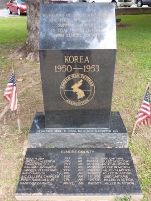 Elmore County Korean War Memorial Marker image. Click for full size.