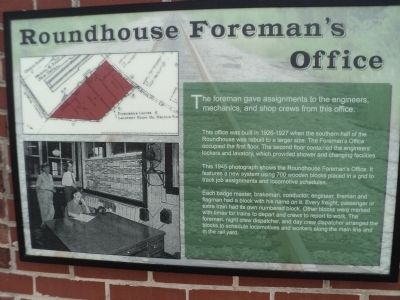 Roundhouse Foremans Office Marker image. Click for full size.